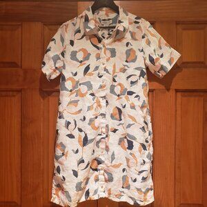 Rachel Zoe NWT 100% Linen Button Down Shirt Dress Size Large L Resort Vacay